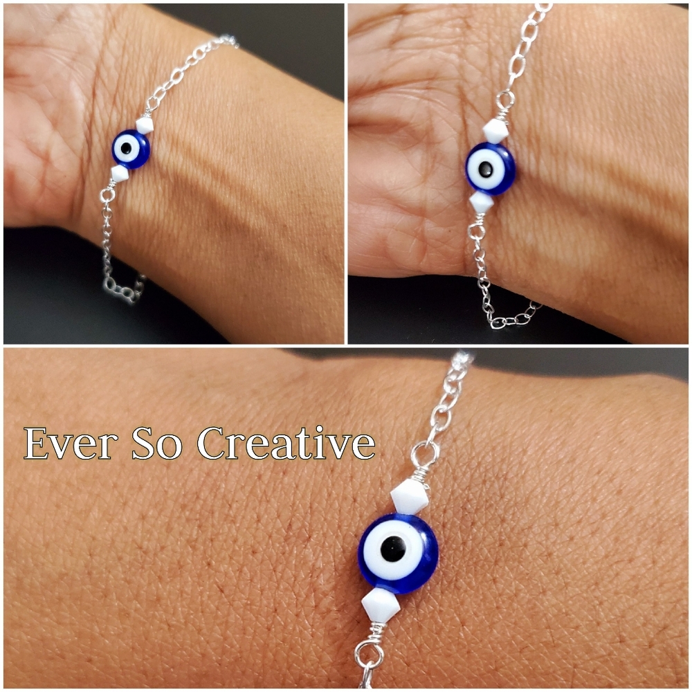 Sterling Silver Evil Eye Bracelet